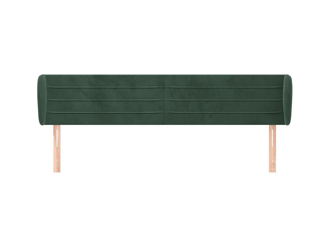 Mueble cabecero | Cabezal de cama | Cabecero de terciopelo verde oscuro 203x23x78/88 cm
