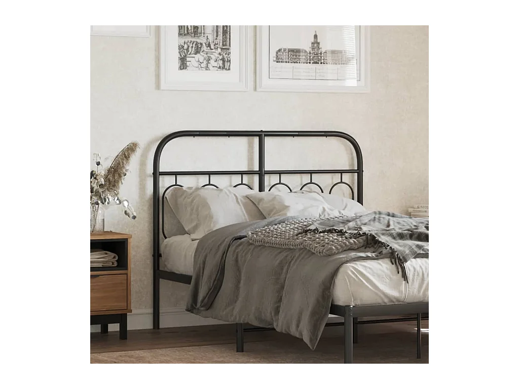 Mueble cabecero | Cabezal de cama | Cabecero de metal negro 120 cm