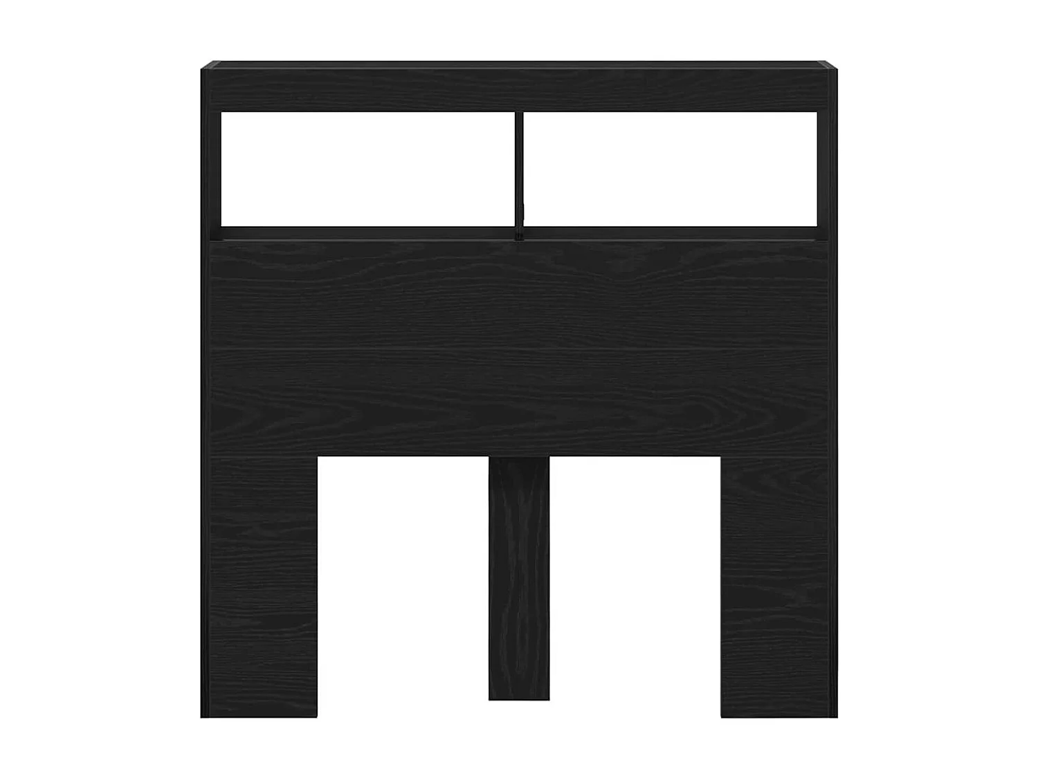 Cabecero de Cama | Cabezal de cama | Mueble de cabecero con LED roble negro 100x17x102 cm