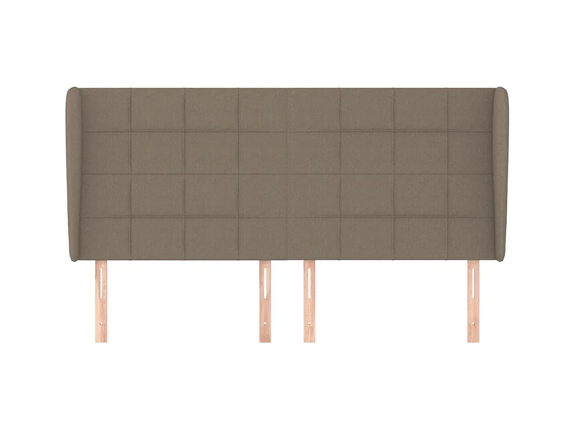 Cabecero | Cabezal de Cama | Mueble cabecero con orejas de tela gris taupe 163x23x118/128 cm