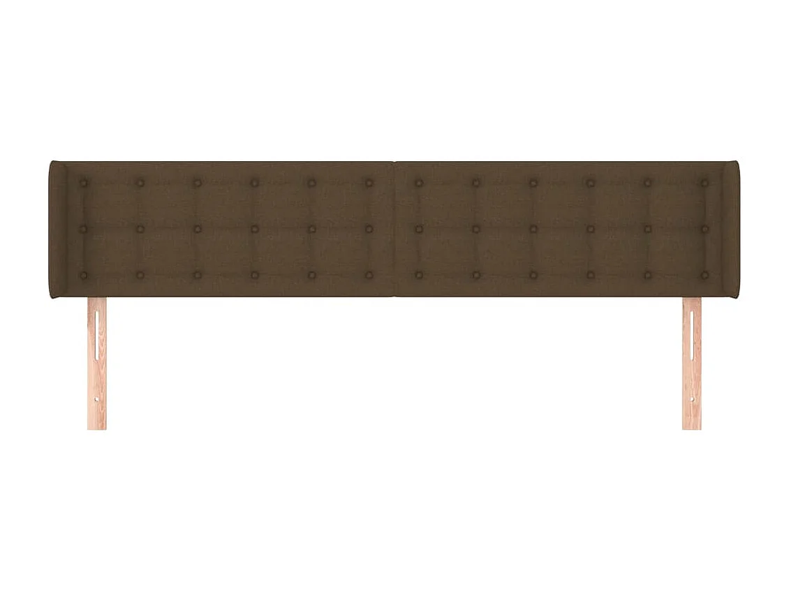 Tête de Lit | Panneau de tête pour lit Moderne avec oreilles Marron Foncé 163x16x78/88 cm Tissu