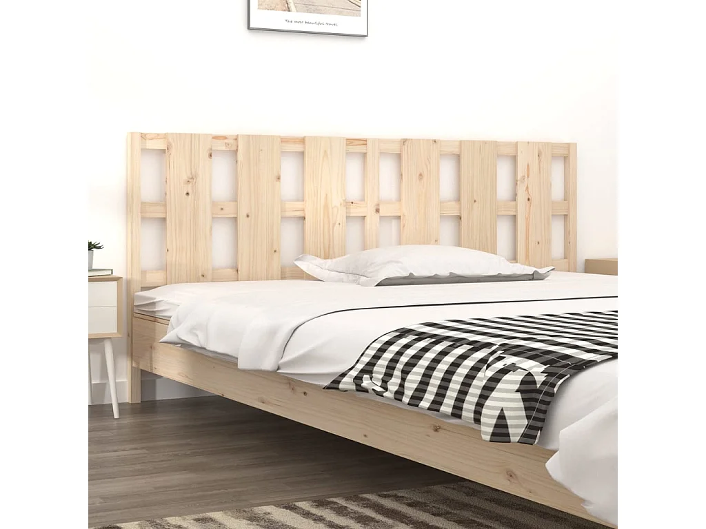 Tête de Lit | Panneau de tête pour lit Moderne 205,5x4x100 cm Bois massif de pin