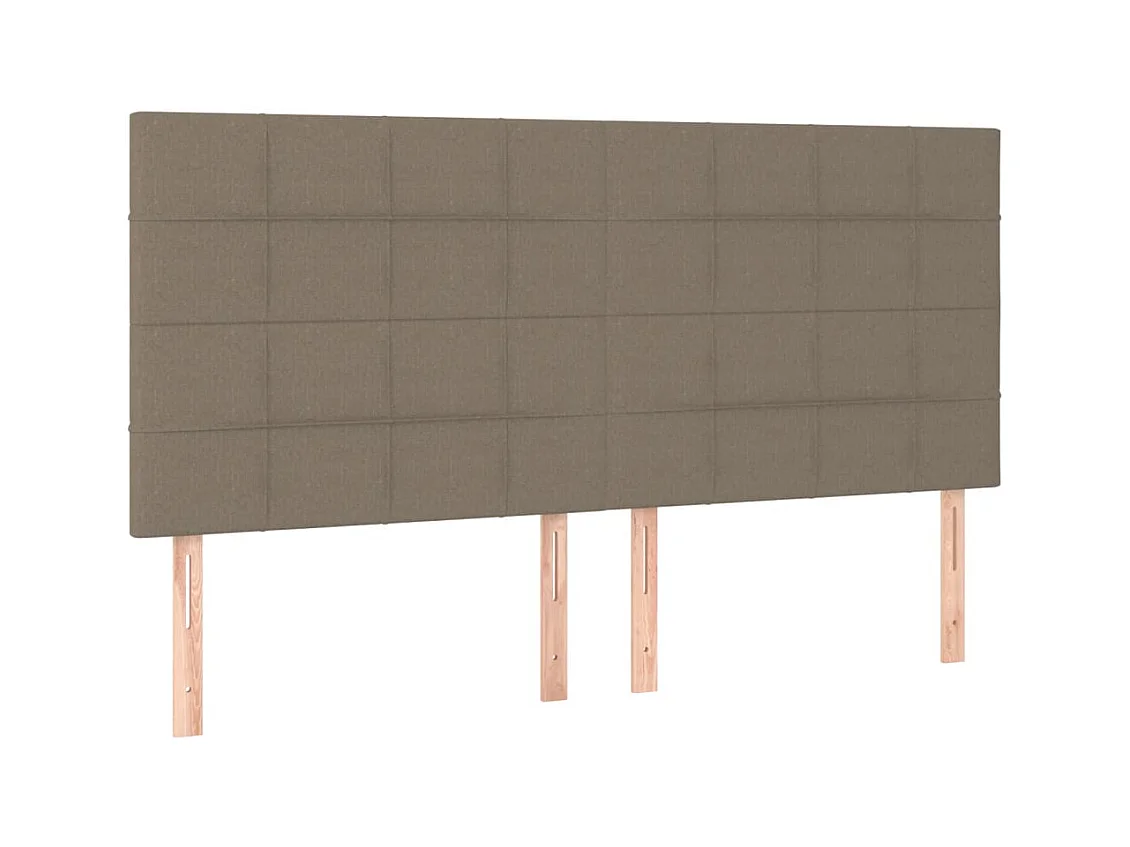 Cabeceros | Cabezal de cama | Mueble de cabecero 4 unidades de tela gris taupe 90x5x78/88 cm