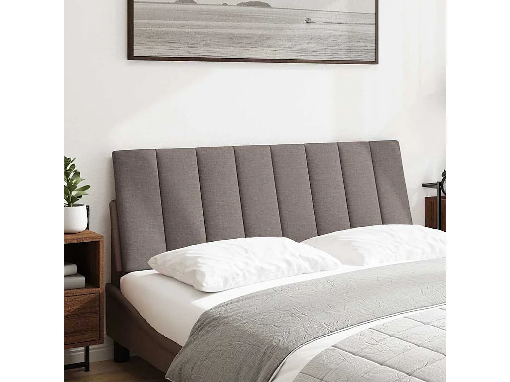 Tête de lit | Coussin de tête de lit | Tête de lit décoratif taupe 140 cm tissu
