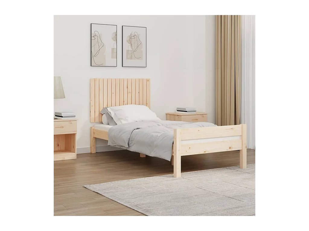 Cabecero de Cama | Cabezal de cama | Mueble de cabecero de pared madera maciza de pino 95,5x3x60 cm