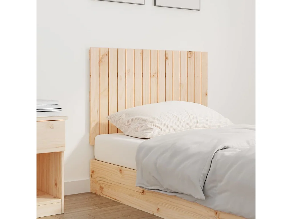 Cabecero de Cama | Cabezal de cama | Mueble de cabecero de pared madera maciza de pino 95,5x3x60 cm