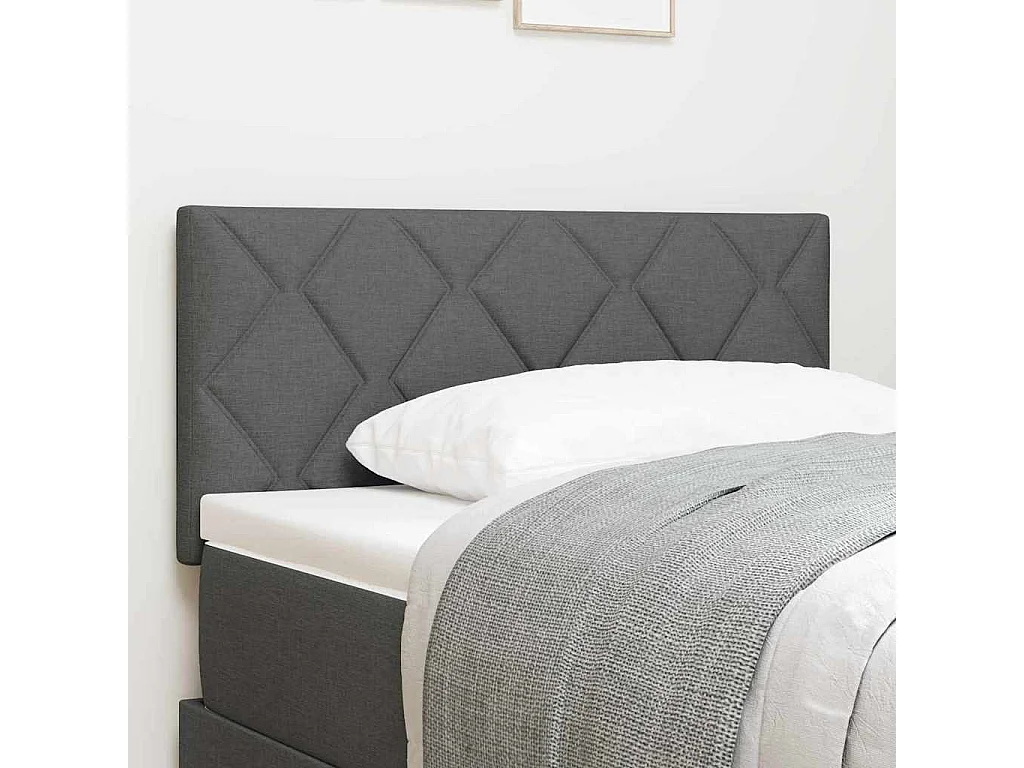 Tête de Lit | Panneau de tête pour lit Moderne en Tissu Geometric Manuel Gris foncé 100 cm tissu