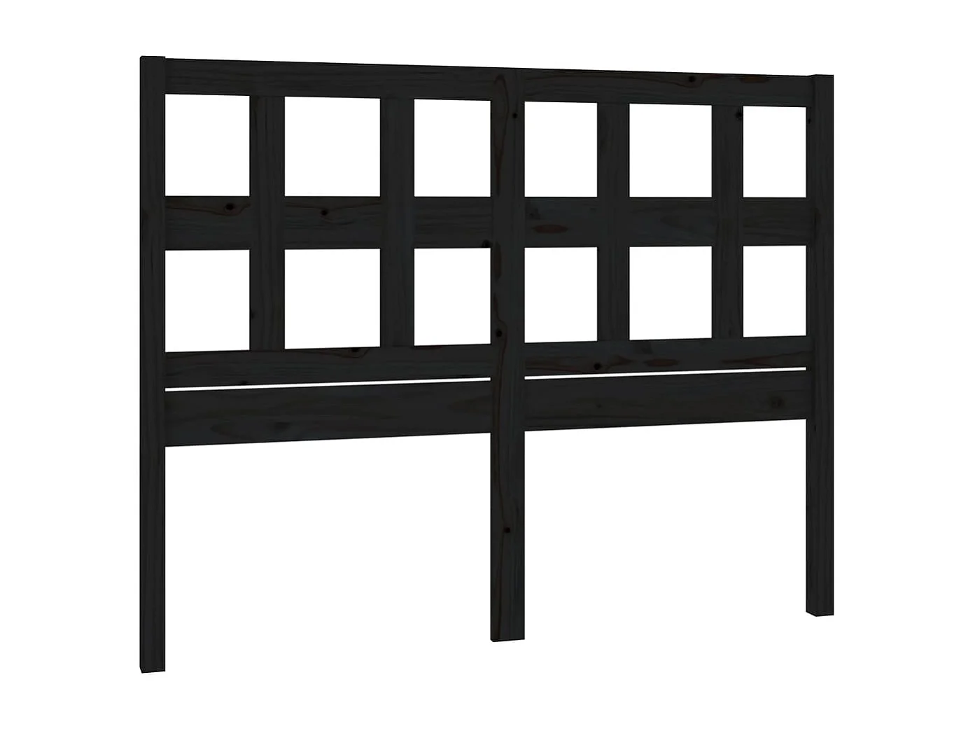Tête de Lit | Panneau de tête pour lit Moderne Noir 205,5x4x100 cm Bois massif de pin