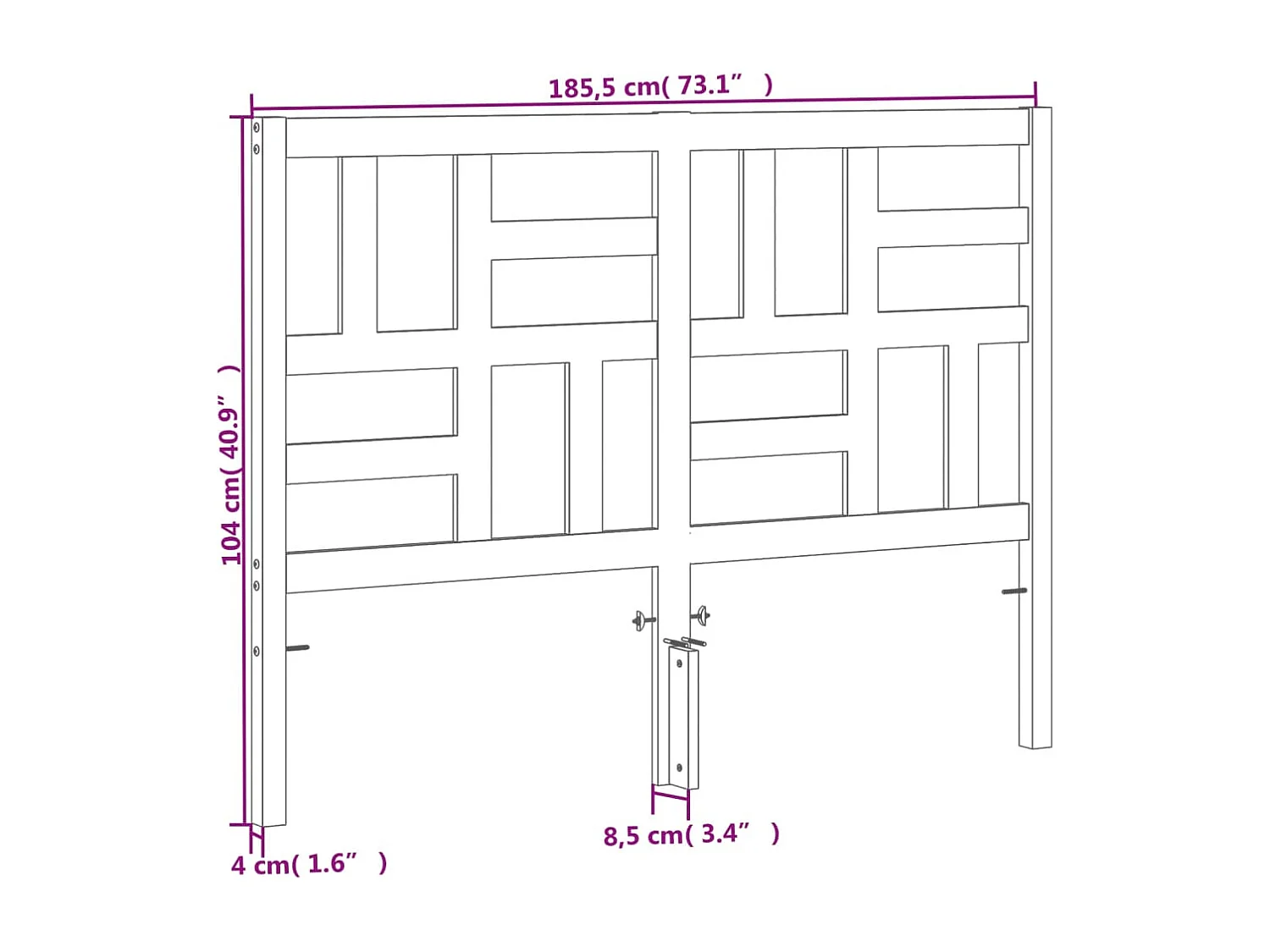 Cabecero de Cama | Cabezal de cama | Mueble de cabecero madera maciza de pino marrón cera 180 cm