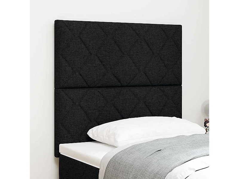 Tête de Lit | Panneau de tête pour lit Moderne en Tissu Geometric Manuel Noir 100 cm tissu