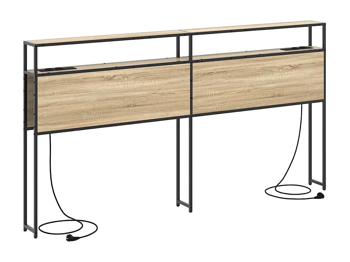 Mueble cabecero con almacenamiento | Cabecera de almacenamiento con estante Roble Sonoma 180 cm