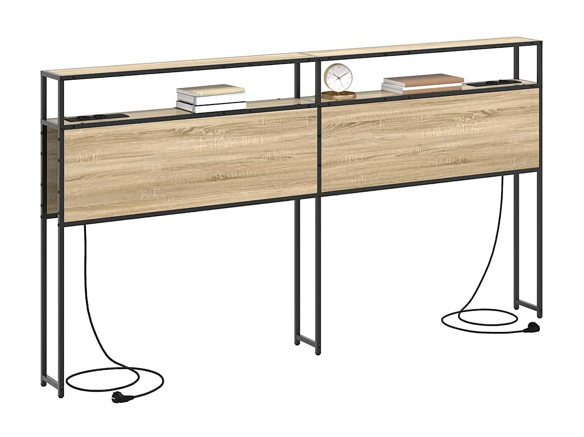 Mueble cabecero con almacenamiento | Cabecera de almacenamiento con estante Roble Sonoma 180 cm