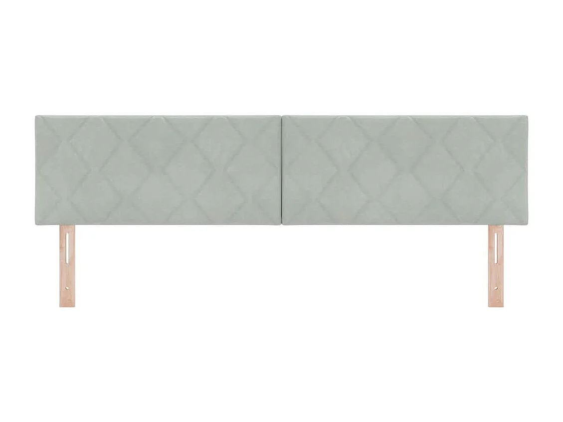 Tête de Lit | Panneau de tête pour lit Moderne LED Geometric Manuel Gris clair 180 cm Velours