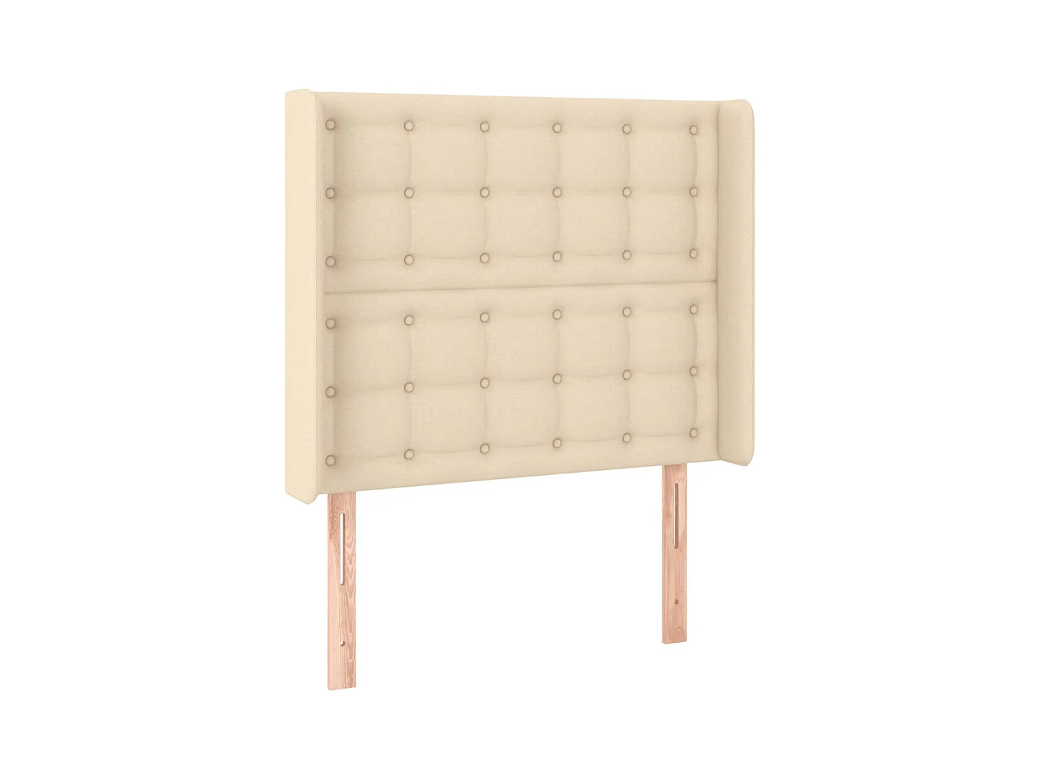 Mueble cabecero | Cabezal de cama | Cabecero con LED de tela color crema 93x16x118/128 cm