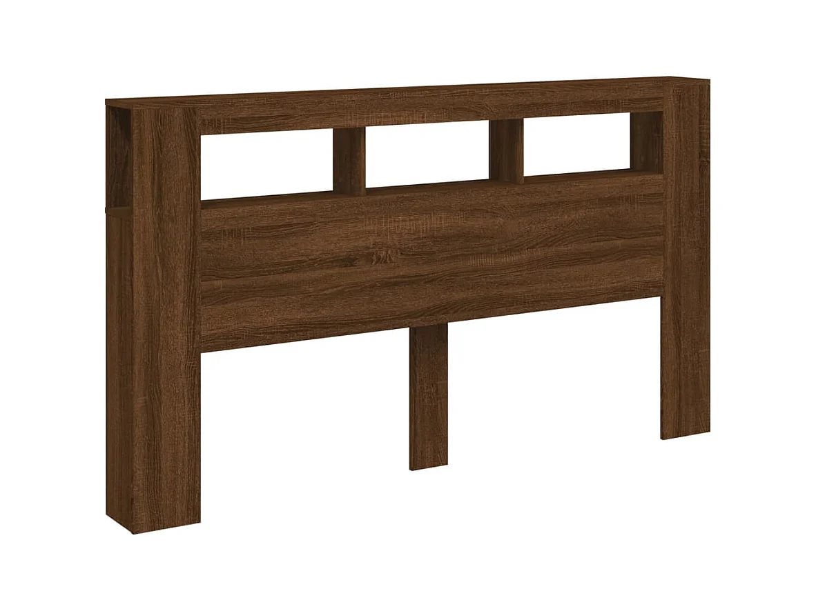 Mueble cabecero | Cabecero | Cabezal de cama LED madera ingeniería marrón roble 180x18,5x103,5 cm