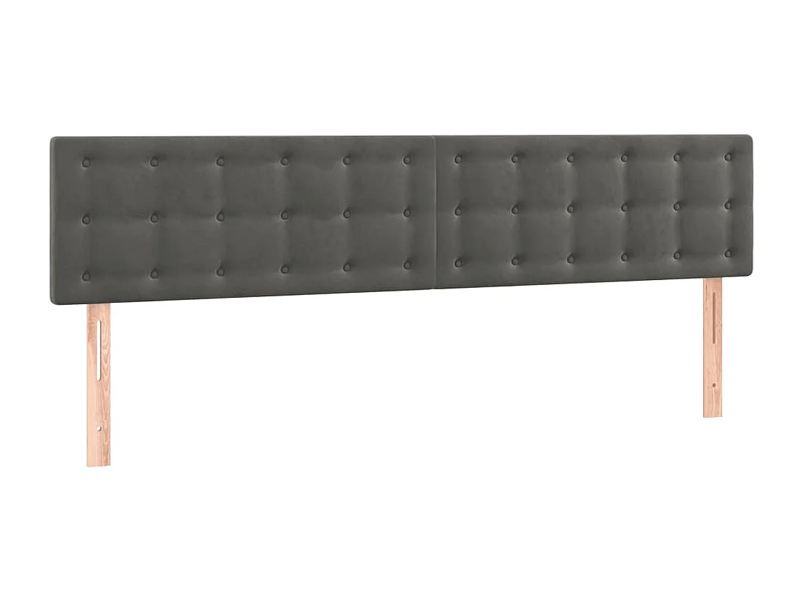 Hoofdbord | Hoofdeinde LED 200x5x78/88 cm fluweel donkergrijs
