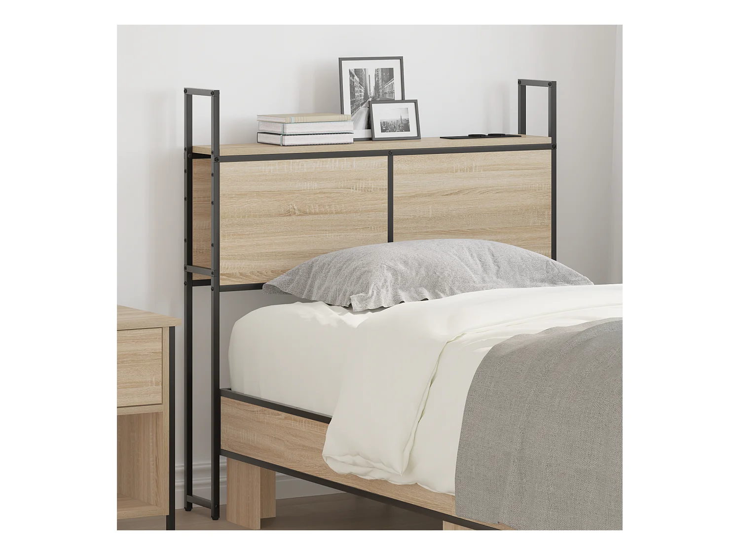 Tête de Lit de rangement | Panneau de tête pour lit Chêne sonoma 75 cm Bois d'ingénierie