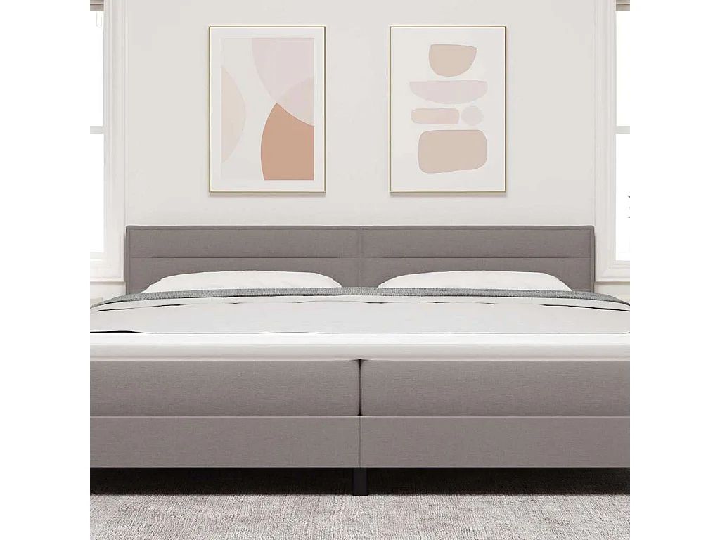 Mueble cabecero | Cabecero | Cabezal de cama LED con luces de tiras LED Manual Taupé 200 cm tela