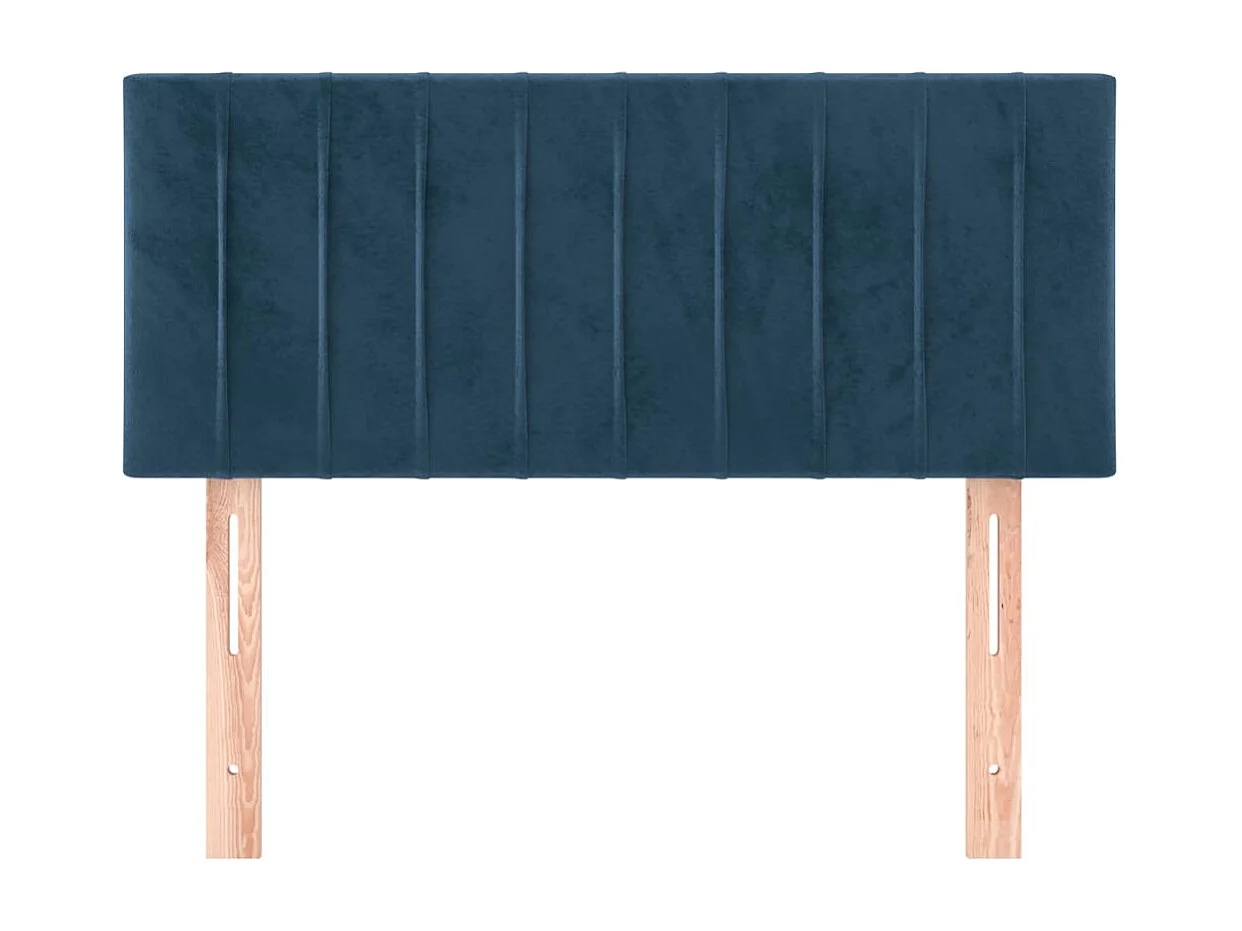 Mueble cabecero | Cabezal de cama | Cabecero de terciopelo azul oscuro 90x5x78/88 cm