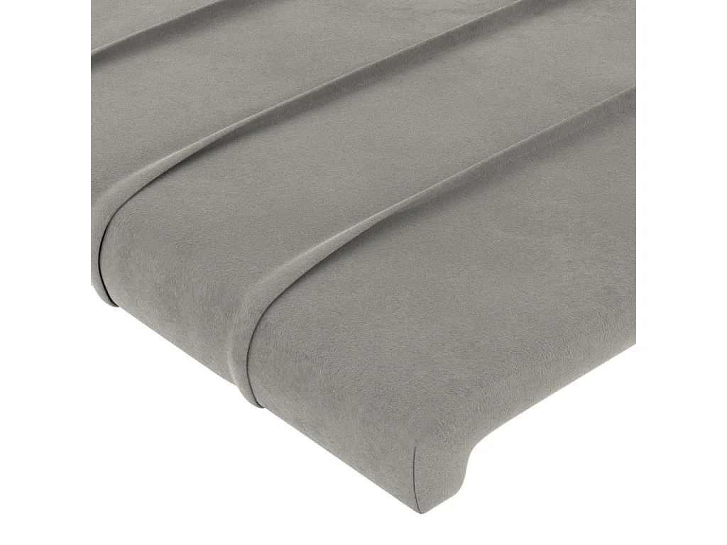 Cabecero | Cabezal de Cama | Mueble cabecero con LED de terciopelo gris claro 93x16x78/88 cm