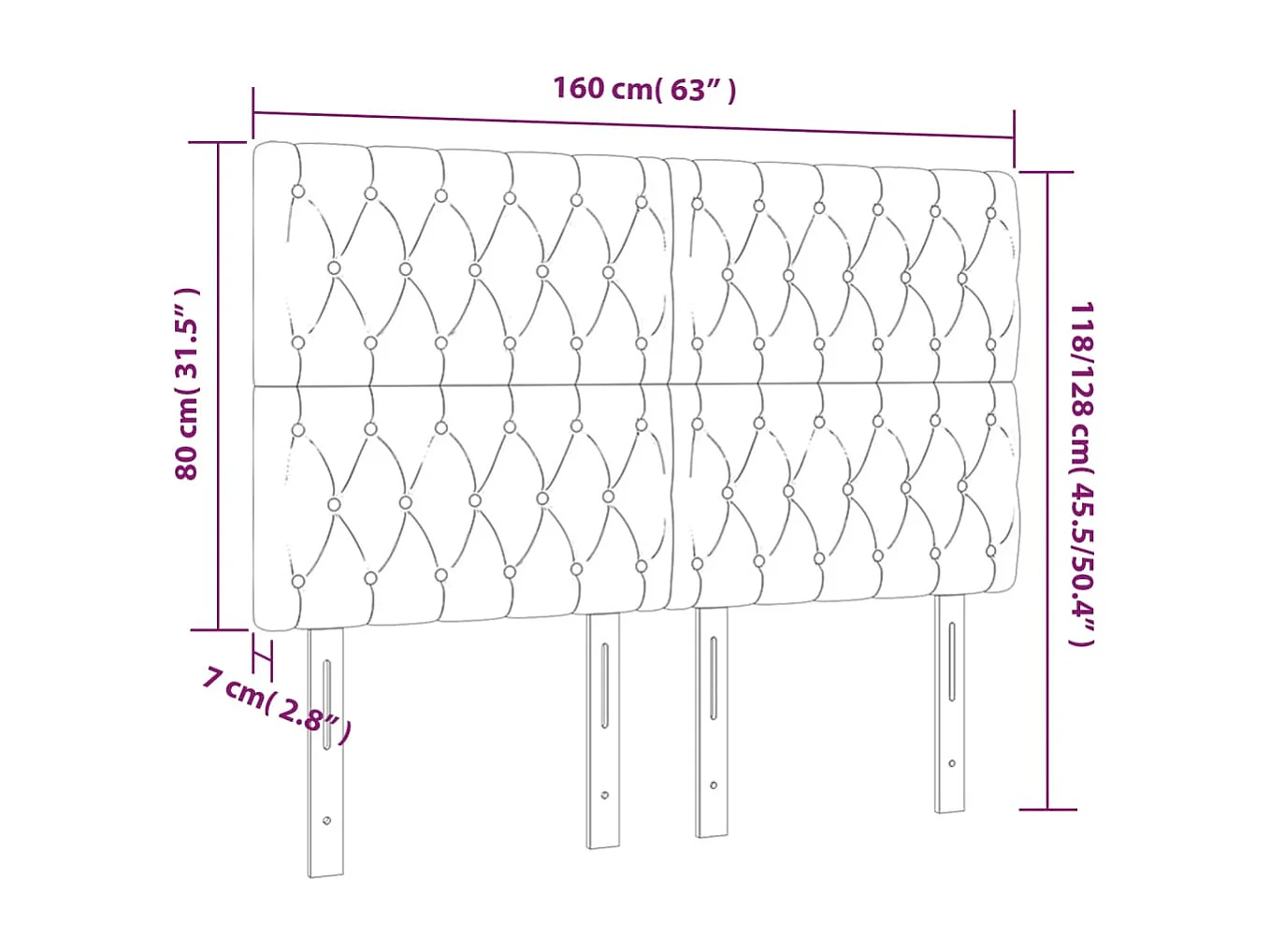 Têtes de lit | Panneaux de tête pour lit Moderne 4 pcs Vert foncé 80x7x78/88 cm Velours