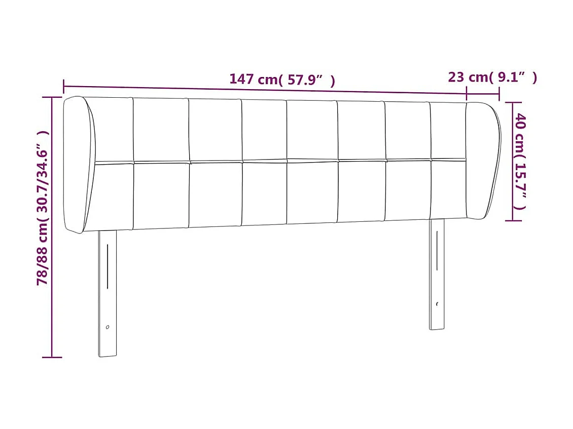 Mueble cabecero | Cabezal de cama | Cabecero de tela gris taupe 147x23x78/88 cm