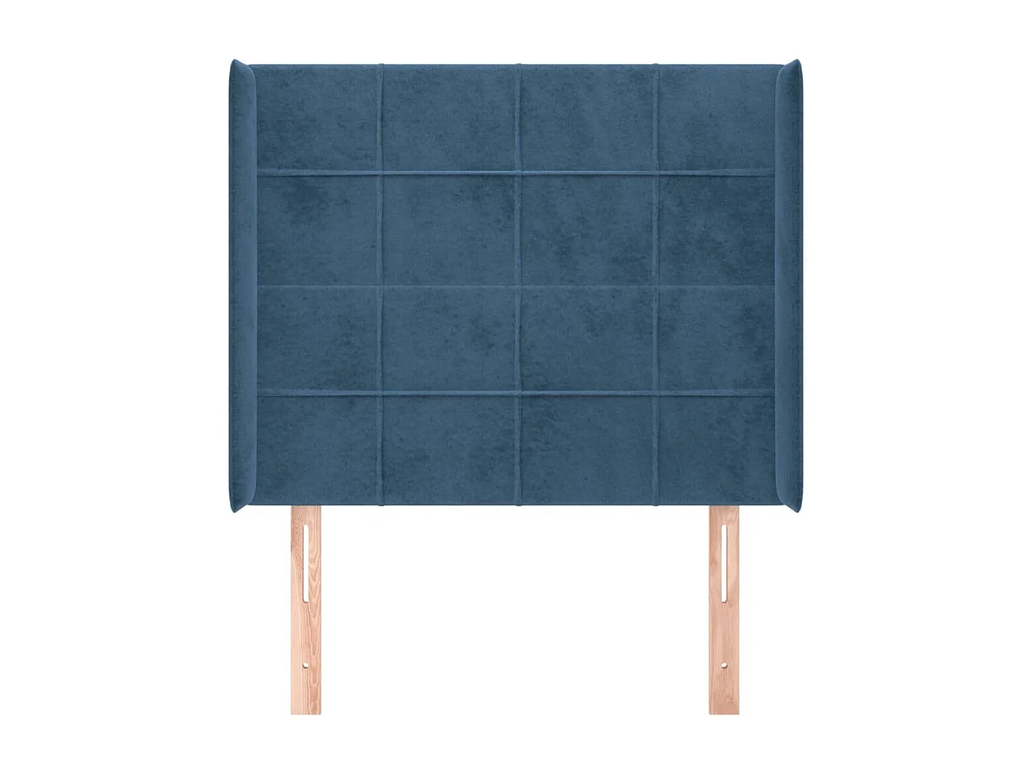 Cabecero | Cabezal de Cama | Mueble cabecero con orejas de terciopelo azul oscuro 83x16x118/128 cm