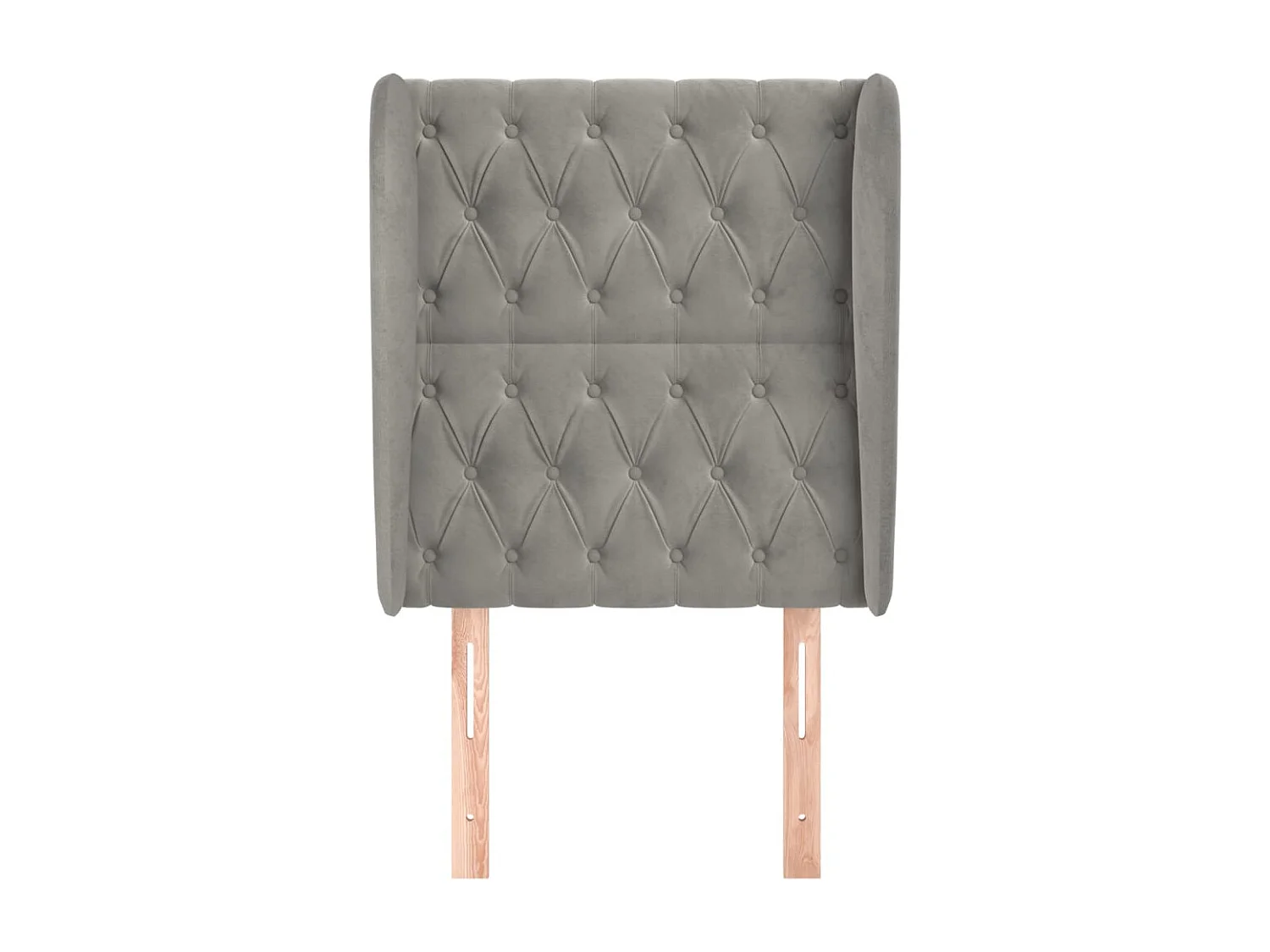 Tête de Lit | Panneau de tête pour lit Moderne avec oreilles Gris clair 83x23x118/128 cm Velours