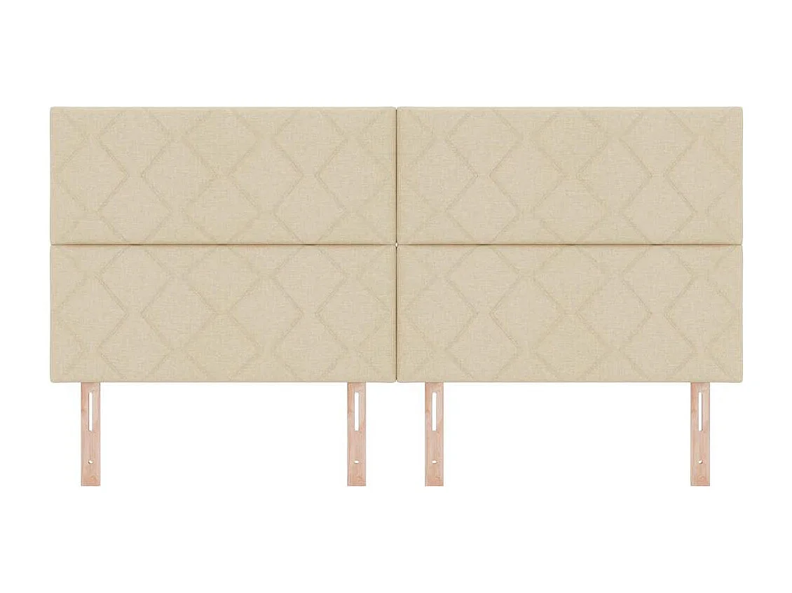 Tête de Lit | Panneau de tête pour lit Moderne en Tissu Geometric Manuel Crème 200 cm tissu