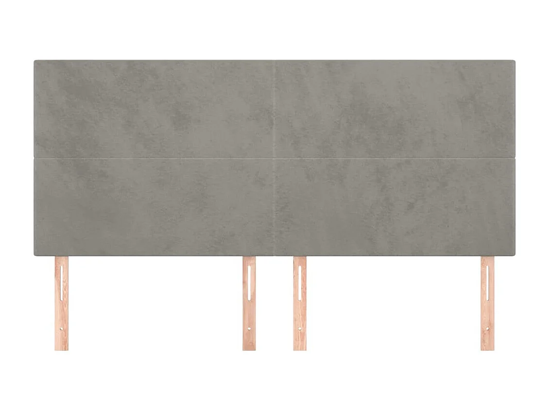 Cabeceros | Cabezal de cama | Mueble de cabecero 4 unidades de terciopelo gris claro 80x5x78/88 cm