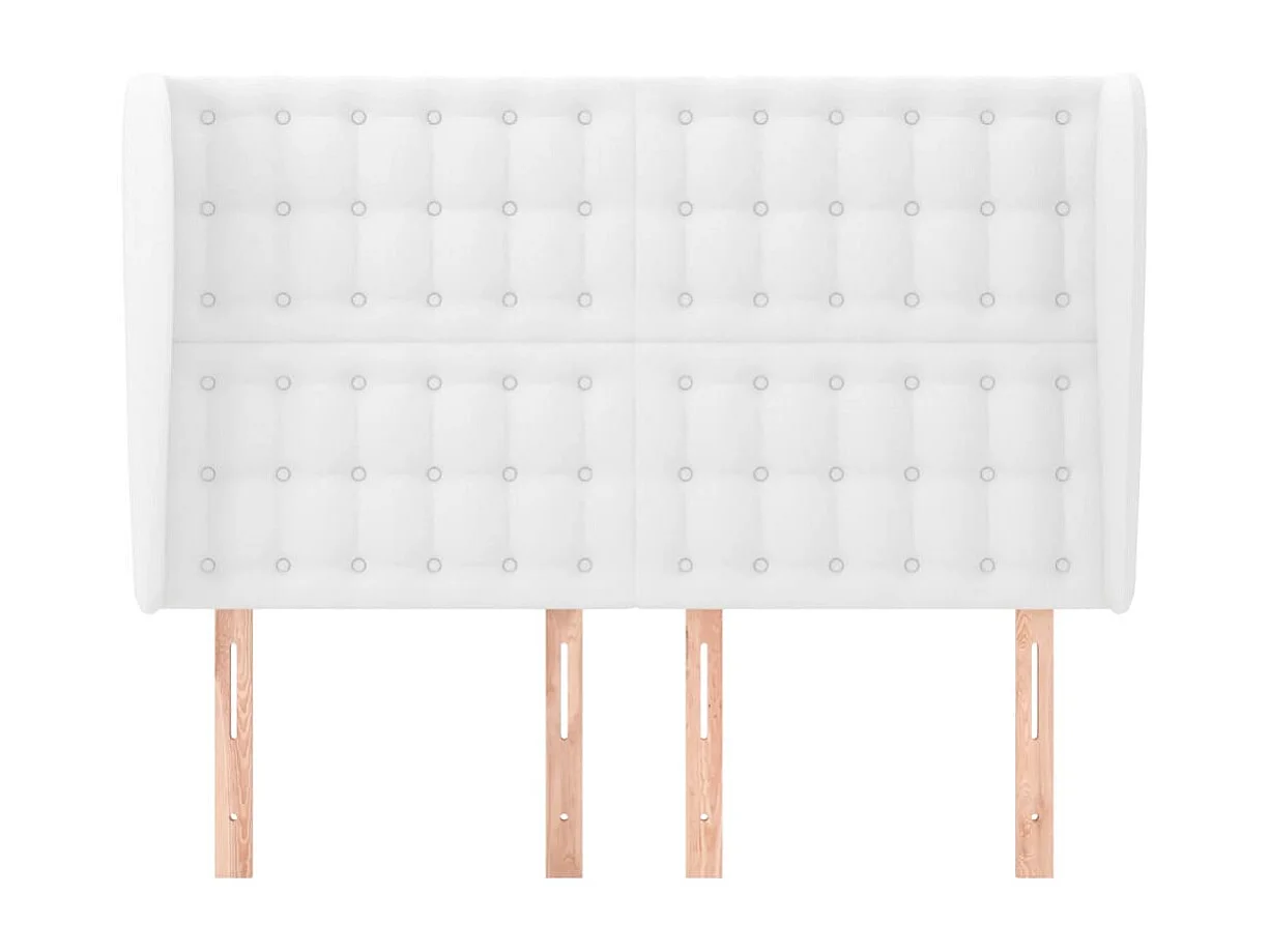 Tête de Lit | Panneau de tête pour lit Moderne avec oreilles Blanc 147x23x118/128 cm Similicuir