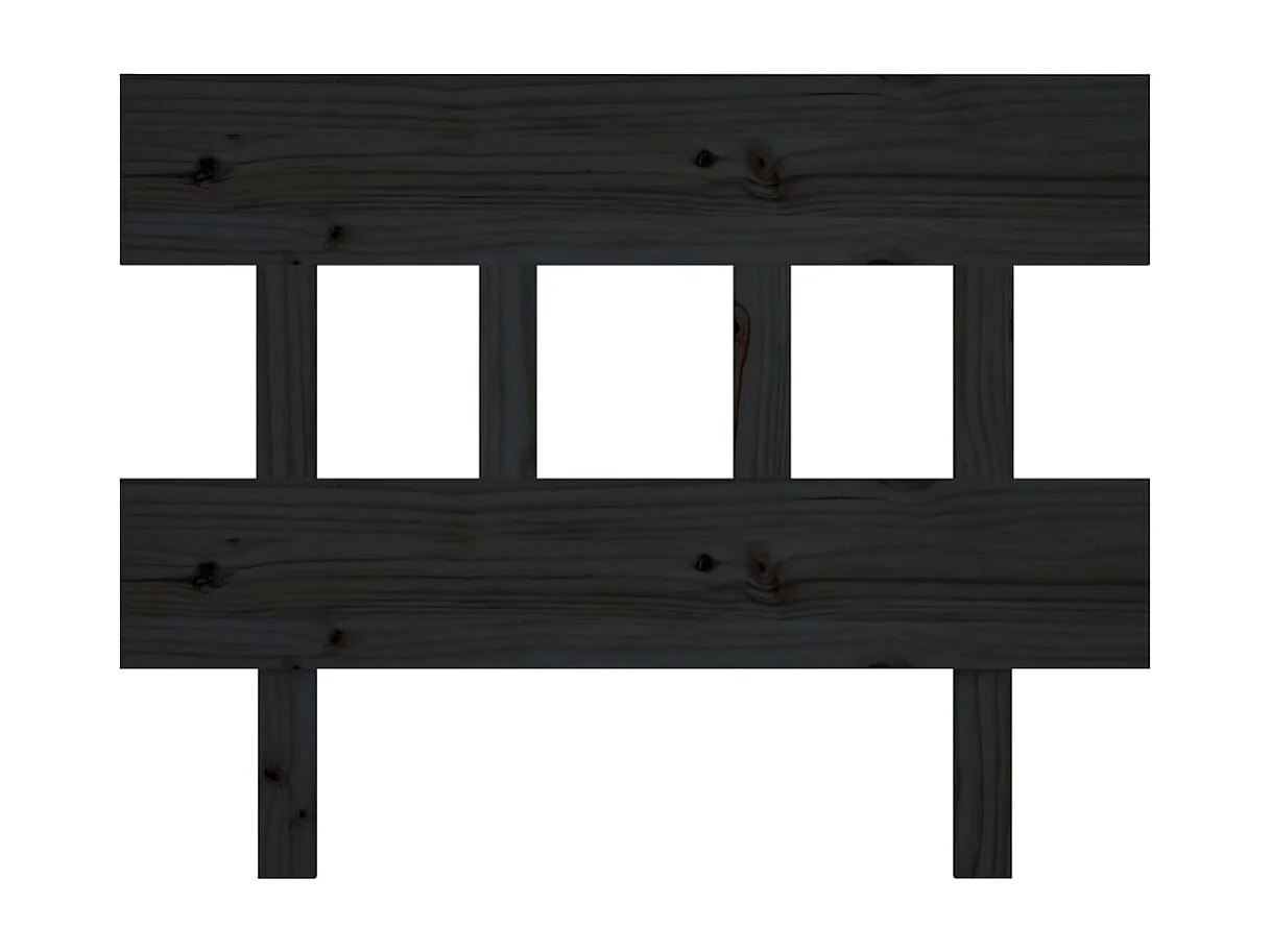 Tête de Lit | Panneau de tête pour lit Moderne Noir 78,5x3x81 cm Bois massif de pin