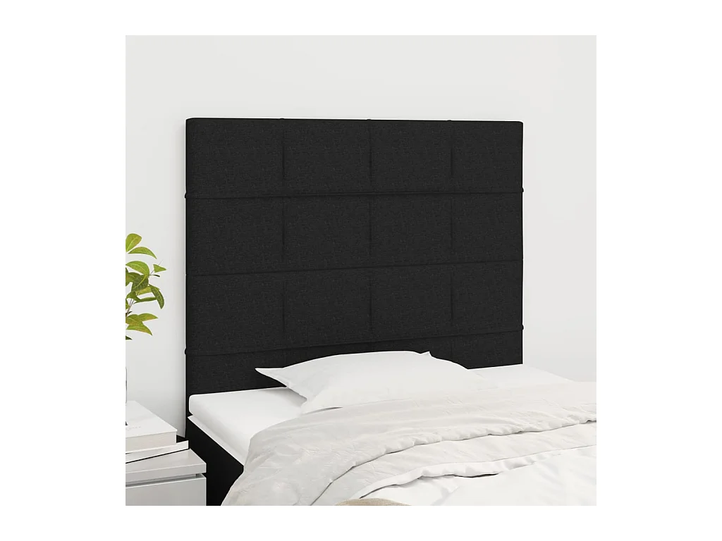 Têtes de lit | Panneaux de tête pour lit Moderne 2 pcs Noir 80x5x78/88 cm Tissu