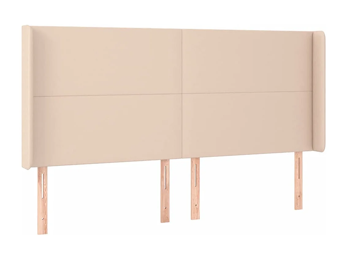 Cabecero | Cabezal de Cama | Mueble cabecero con LED cuero sintético capuchino 203x16x118/128cm