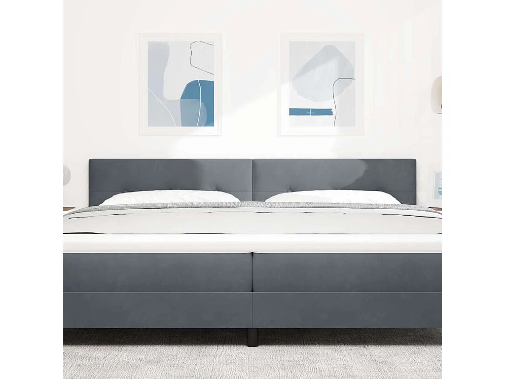 Tête de Lit | Panneau de tête pour lit Moderne avec des lumières à LED Gris 100 cm Velours