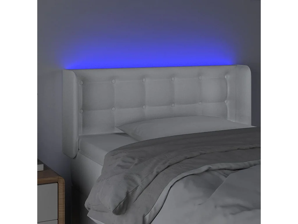 Hoofdbord | Hoofdeinde LED 103x16x78/88 cm kunstleer wit