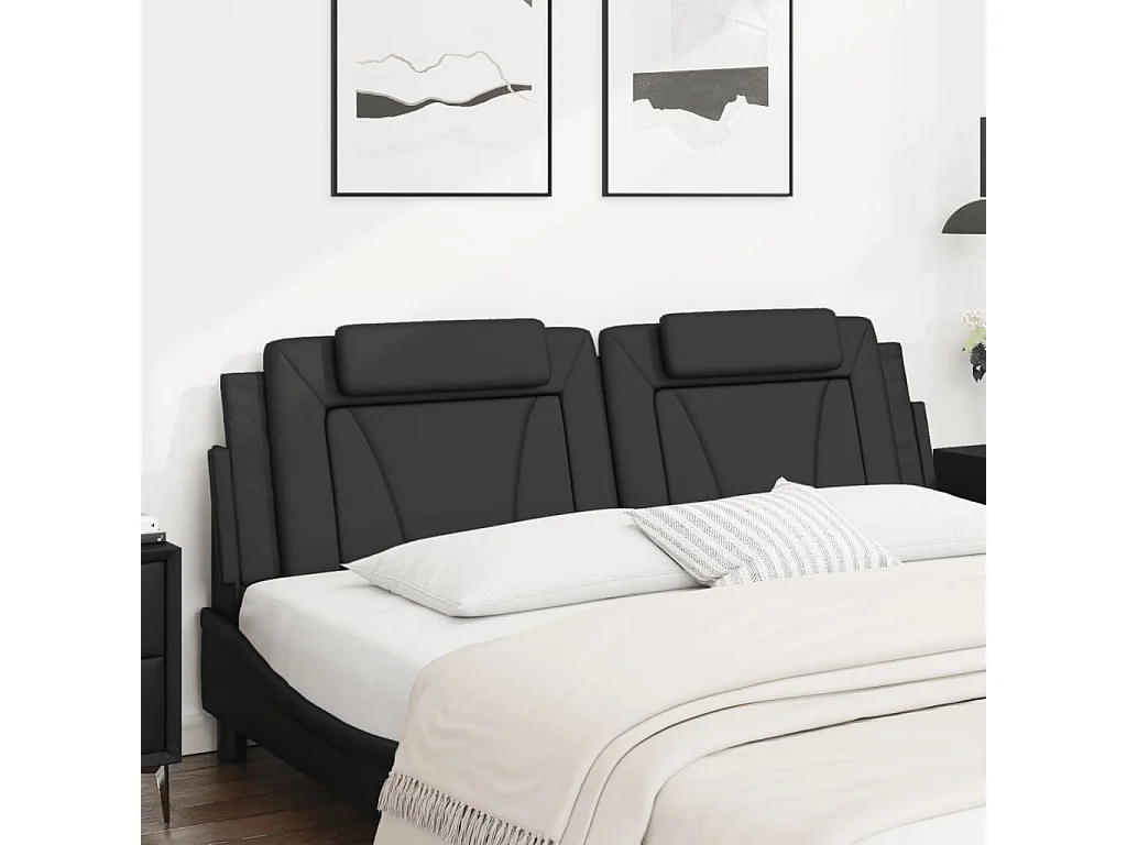 Tête de lit | Coussin de tête de lit | Tête de lit décoratif noir 180 cm similicuir
