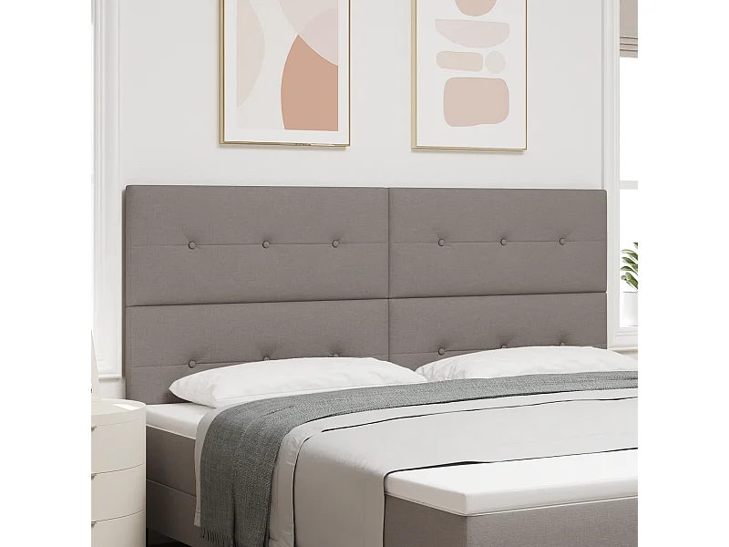 Cabecero | Cabezal de Cama | Mueble cabecero con cabecera Manual Taupé 200 cm tela