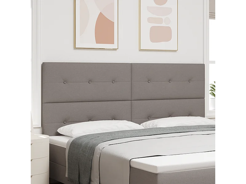Tête de Lit | Panneau de tête pour lit Moderne Hauteur réglable Manuel Taupe 200 cm tissu