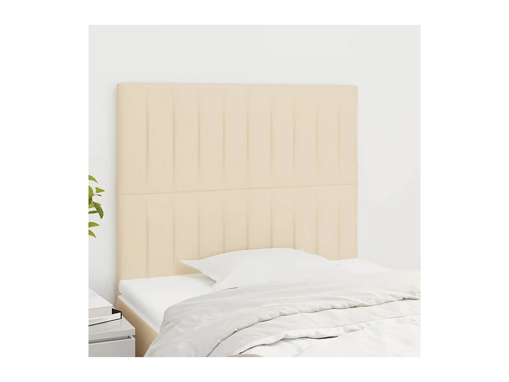 Têtes de lit | Panneaux de tête pour lit Moderne 2 pcs Crème 80x5x78/88 cm Tissu
