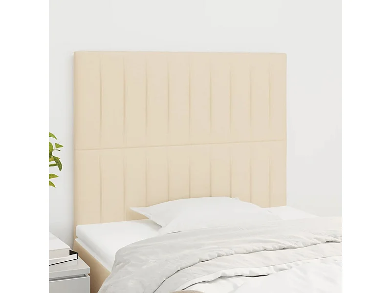 Têtes de lit | Panneaux de tête pour lit Moderne 2 pcs Crème 80x5x78/88 cm Tissu