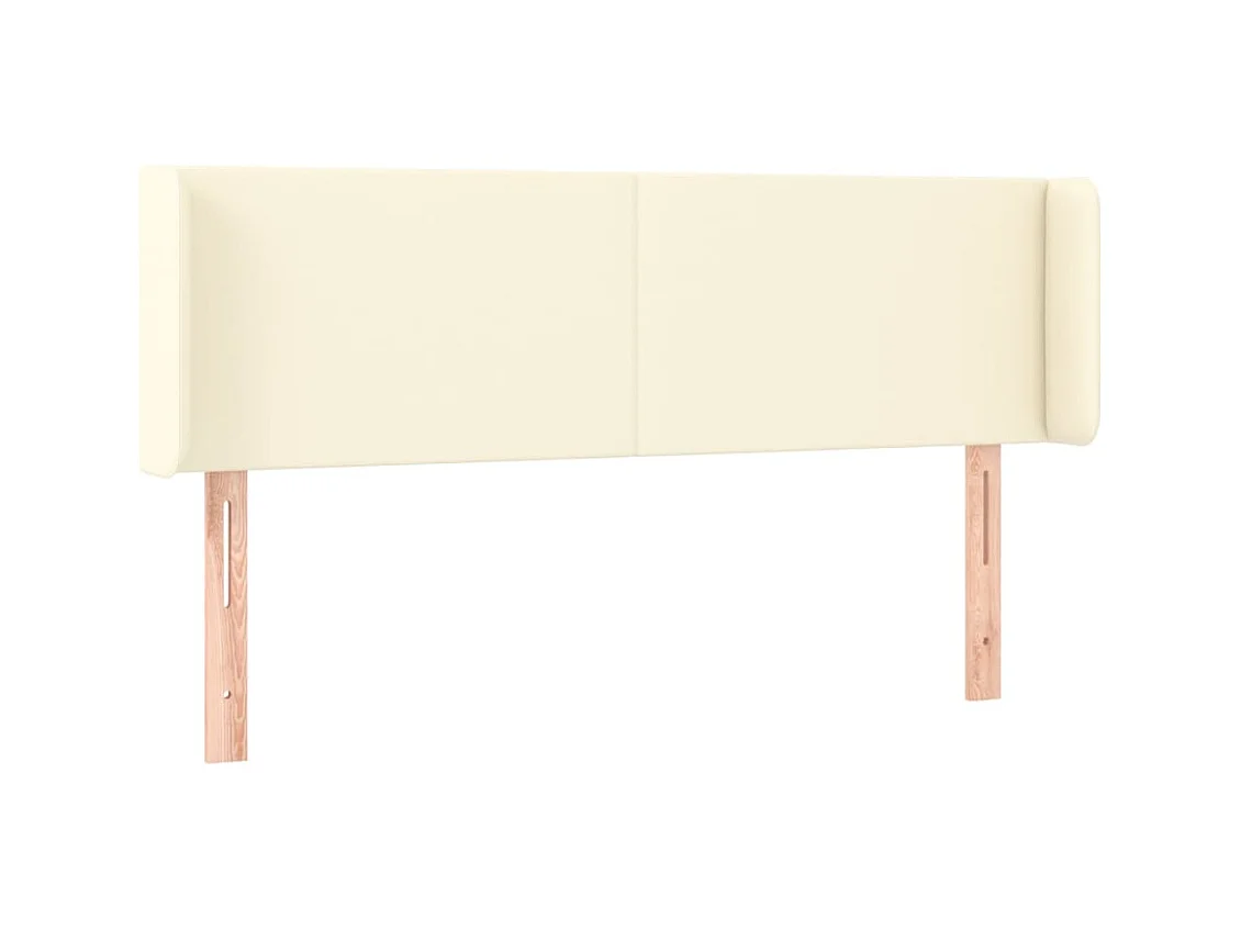 Tête de Lit | Panneau de tête pour lit Moderne à LED Crème 147x16x78/88 cm Similicuir