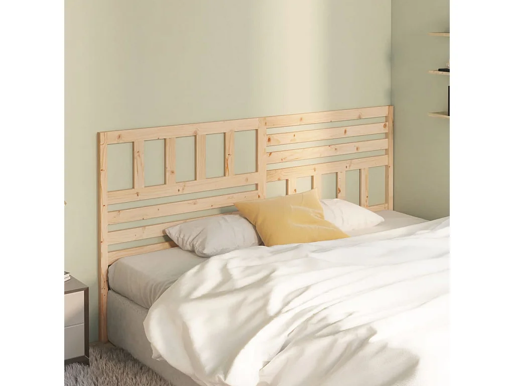 Cabecero de Cama | Cabezal de cama | Mueble de cabecero madera maciza de pino 206x4x100 cm