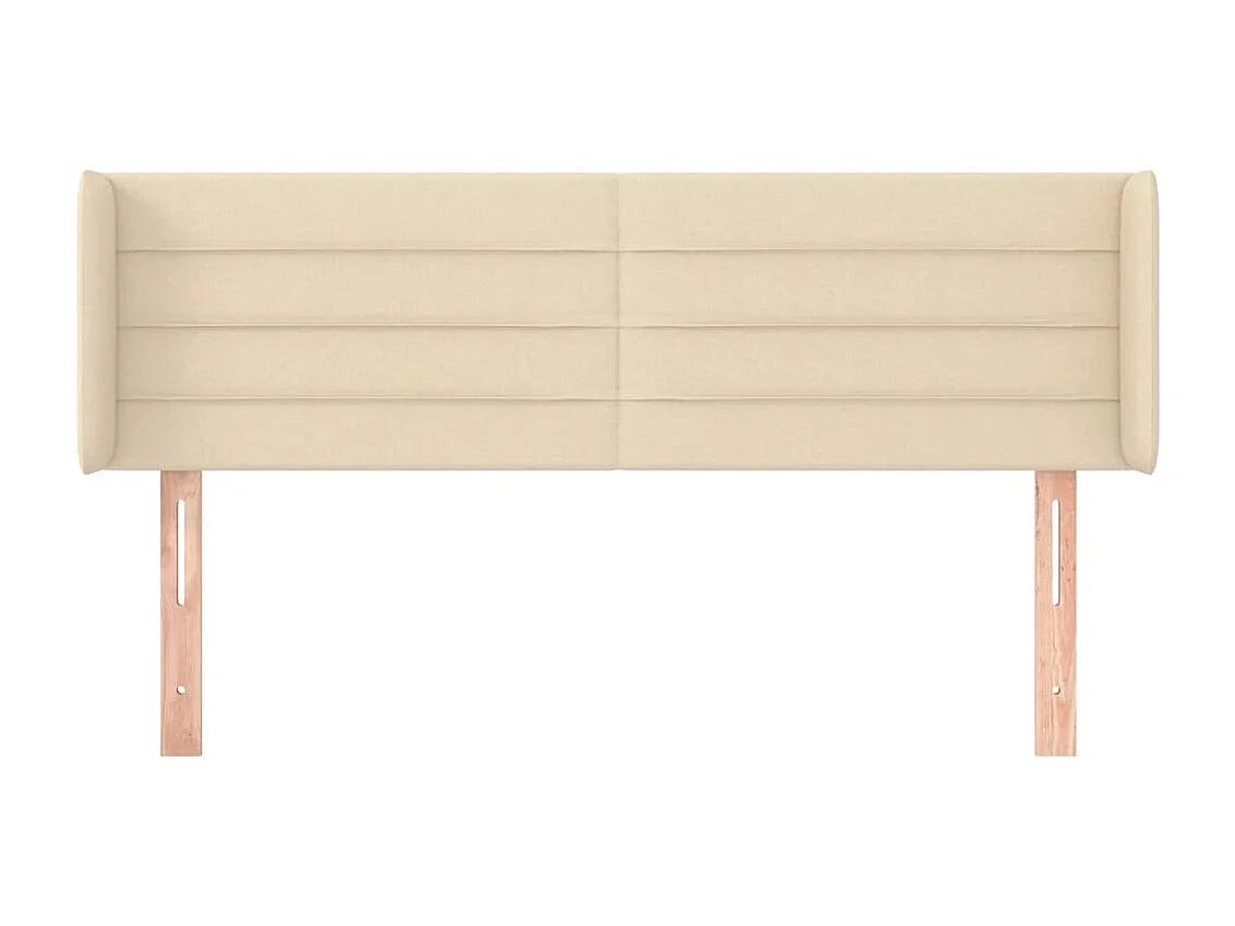 Tête de Lit | Panneau de tête pour lit Moderne avec oreilles Crème 147x16x78/88 cm Tissu