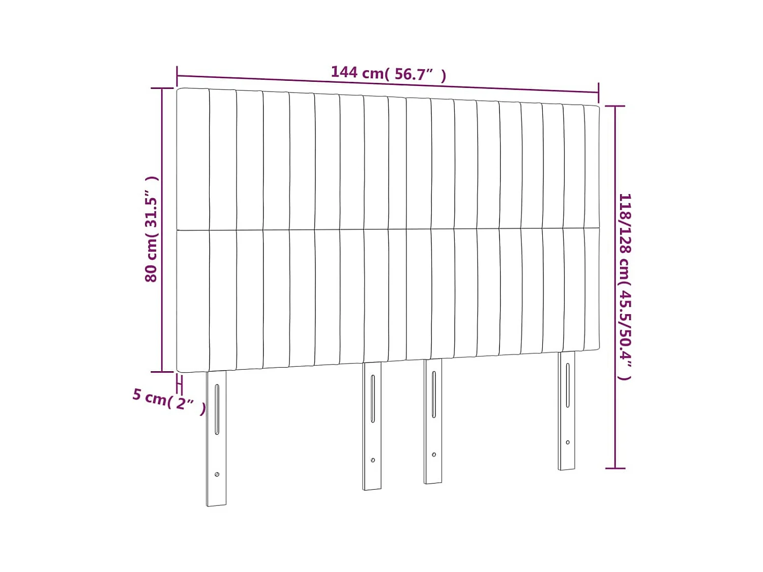 Cabecero | Cabezal de Cama | Mueble cabecero con luces LED tela gris claro 144x5x118/128 cm
