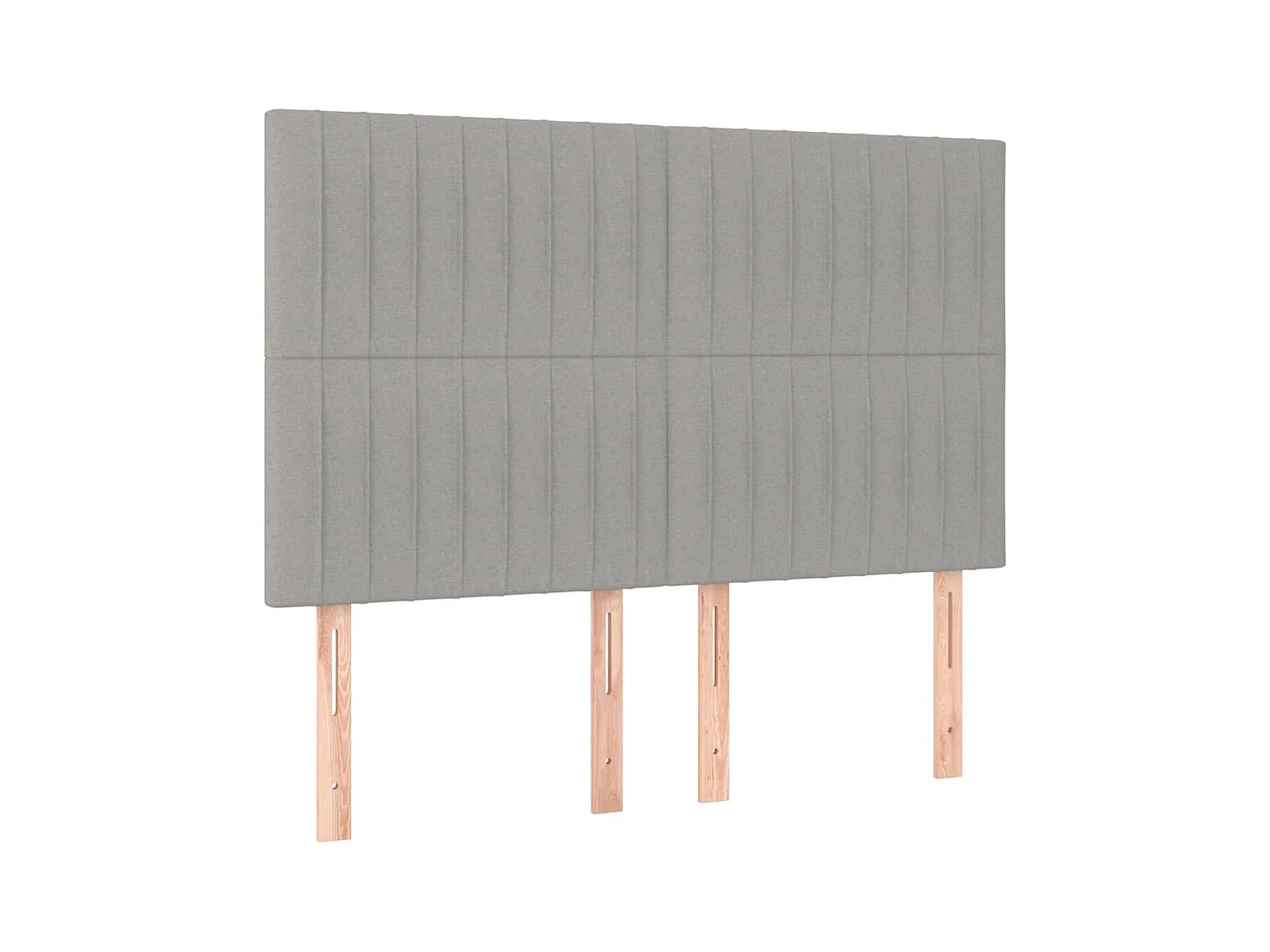 Cabecero | Cabezal de Cama | Mueble cabecero con luces LED tela gris claro 144x5x118/128 cm