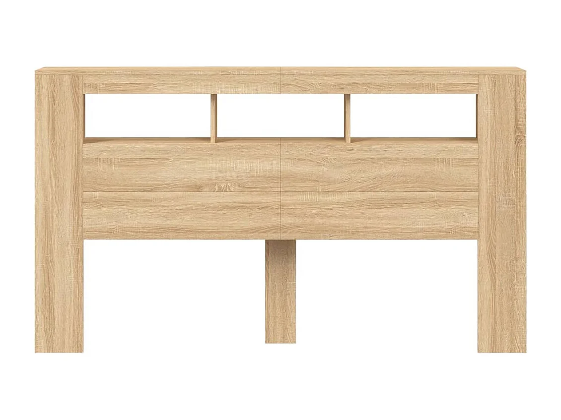Tête de Lit | Panneau de tête pour lit Moderne à LED chêne sonoma 180x18,5x103,5cm bois ingénierie