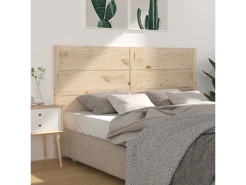 Tête de Lit | Panneau de tête pour lit Moderne 206x4x100 cm Bois massif de pin