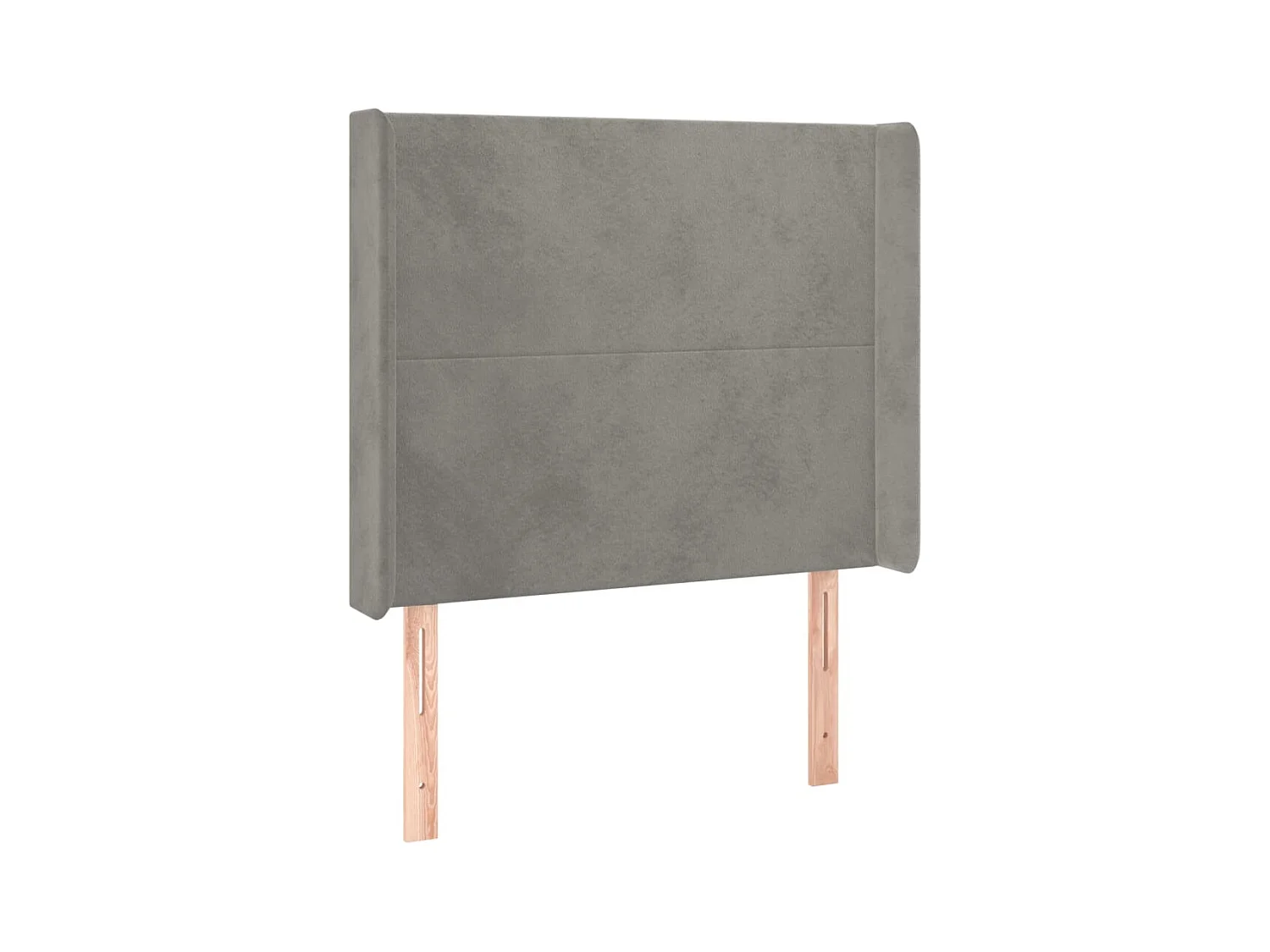 Cabecero | Cabezal de Cama | Mueble cabecero con LED de terciopelo gris claro 93x16x118/128 cm