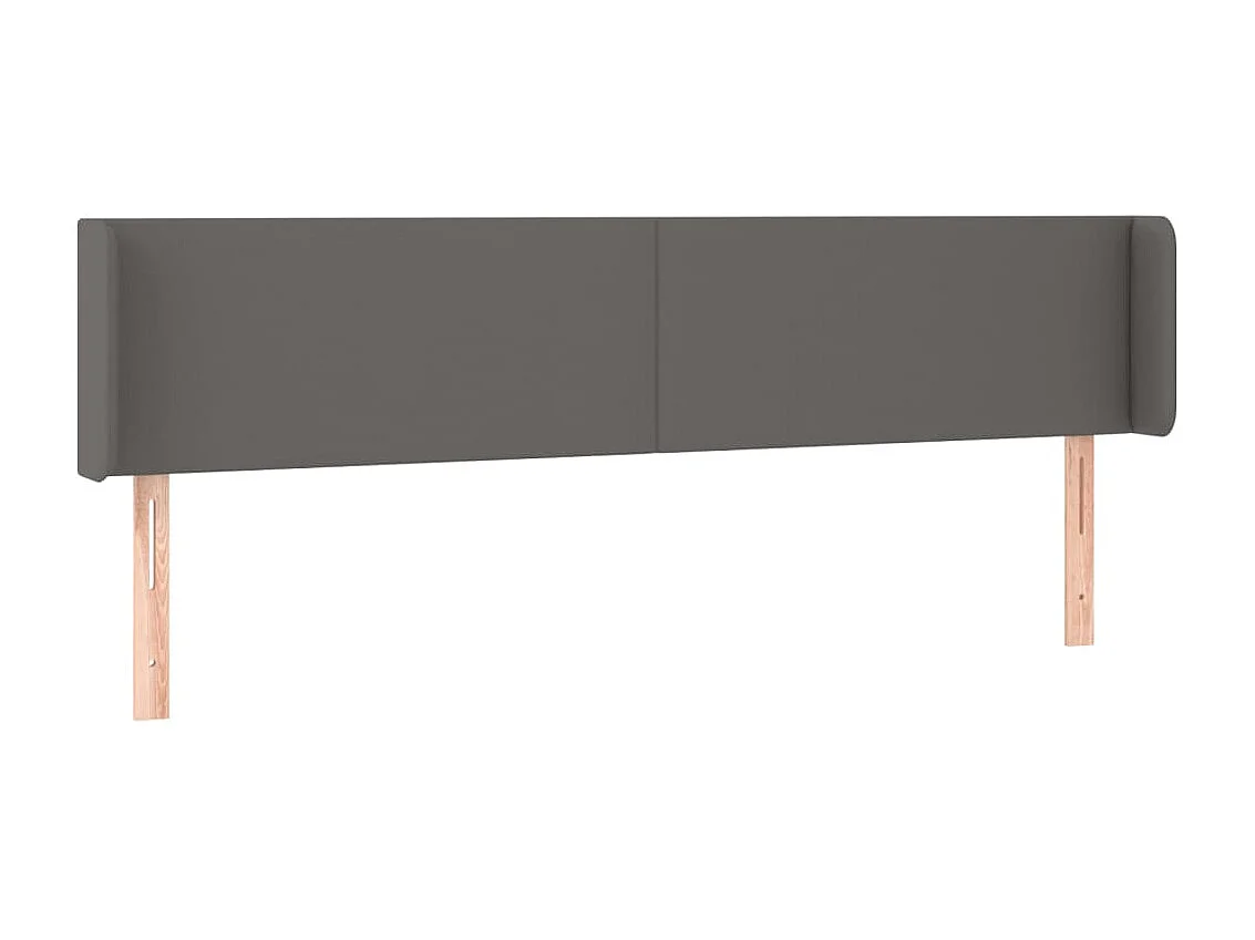 Hoofdbord | Hoofdeinde LED 183x16x78/88 cm kunstleer grijs